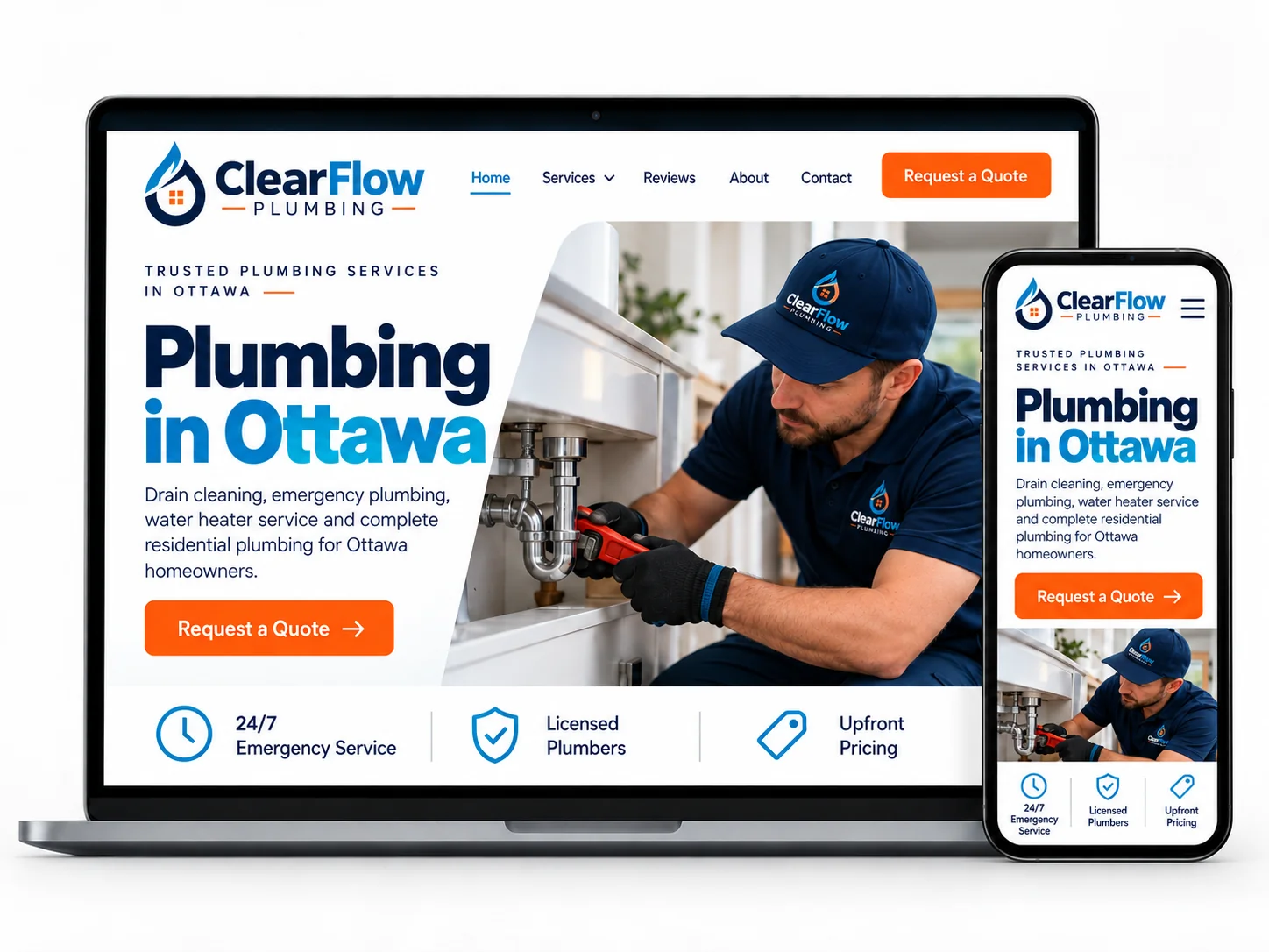 ClearFlow Plumbing Plumbing website design concept