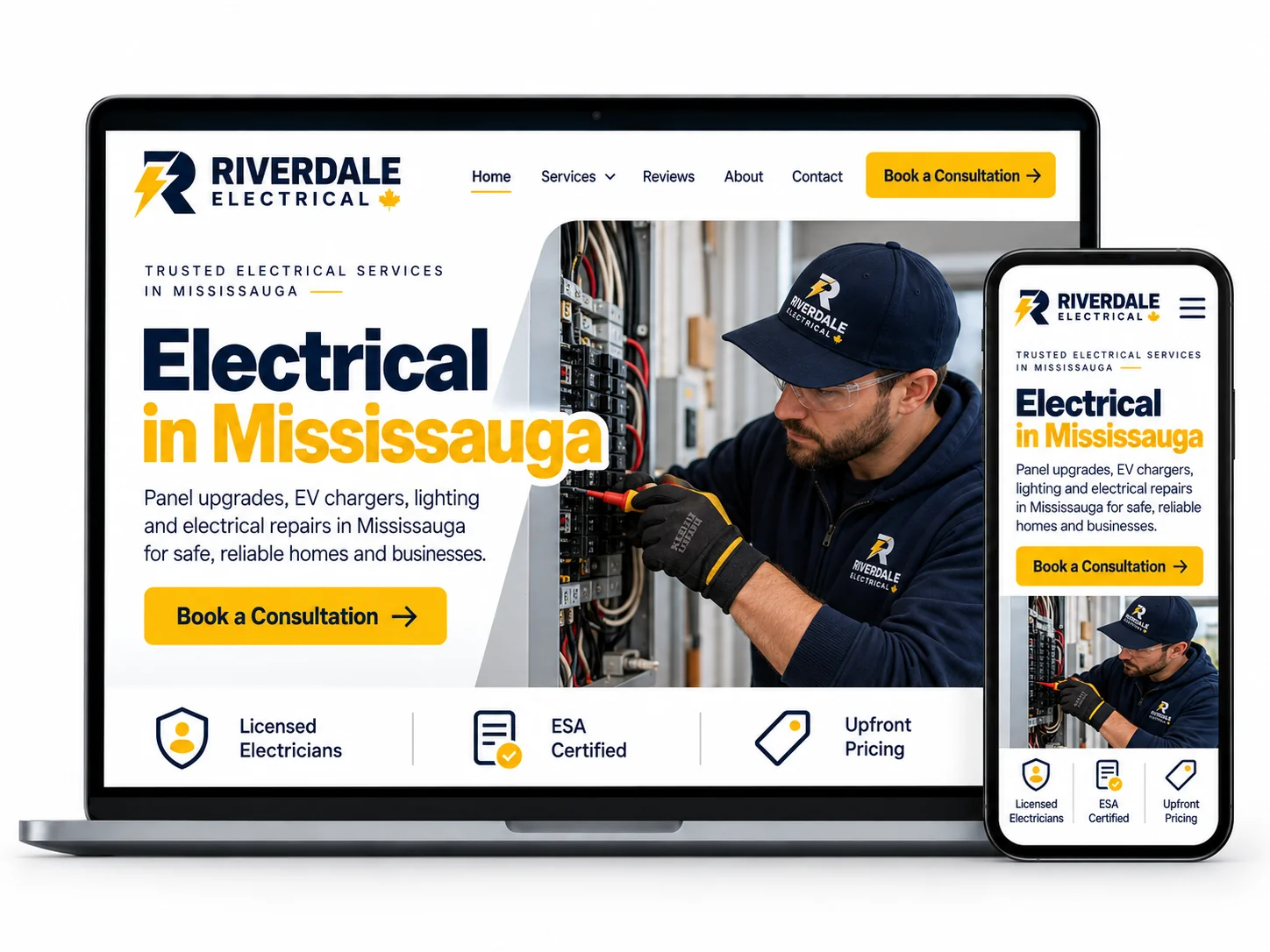 Riverdale Electrical Electrical website design concept