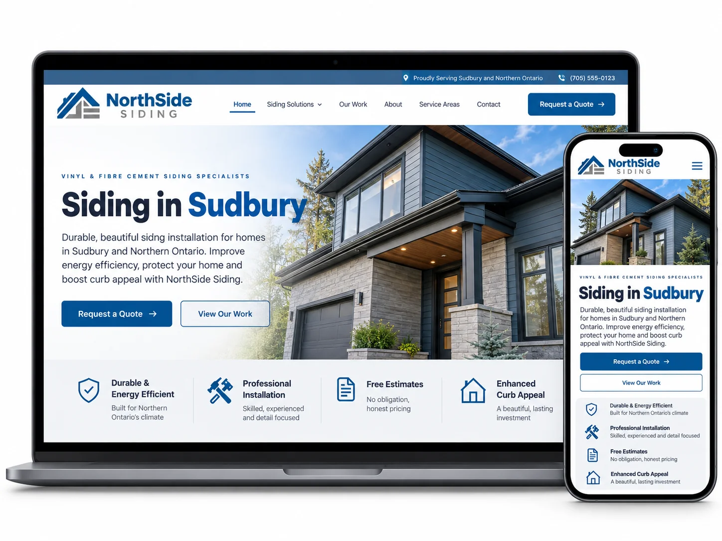 Northside Siding Siding website design concept