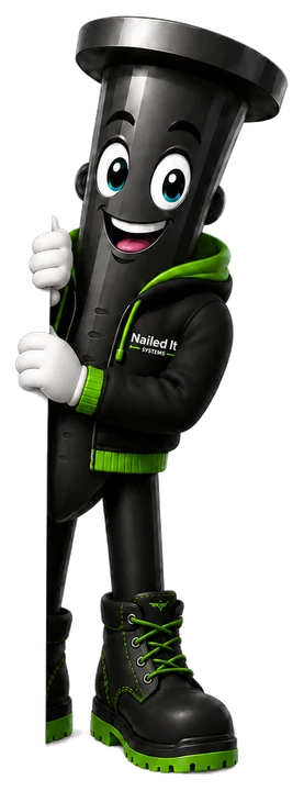 Mascotte Nailed It Systems - pose secondaire